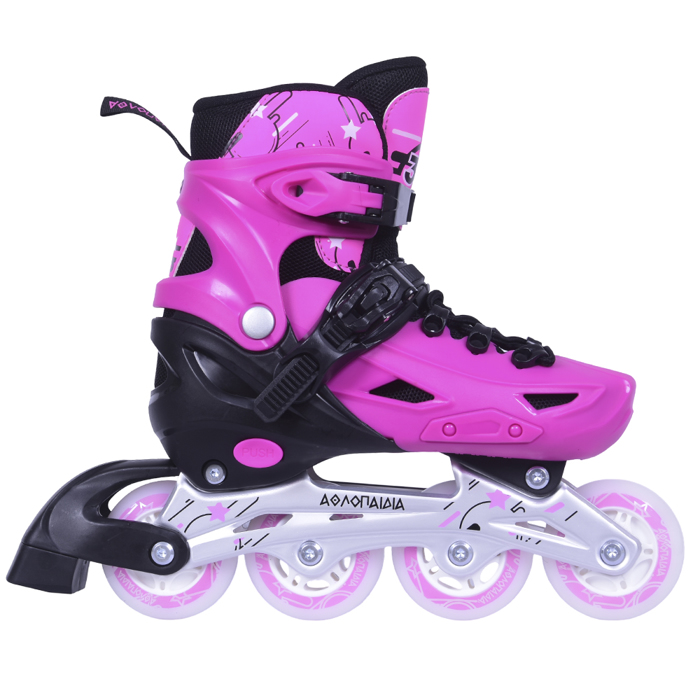 ATHLOPAIDIA Adjustable Inline Skates - Pink AThLOPAIDIA Afxomeioumena Patinia - Roz